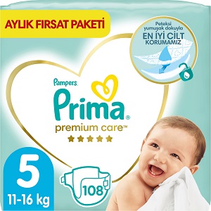 Bebek Bezi Premium Care 5 Beden 108 Adet Aylık Fırsat Paketi