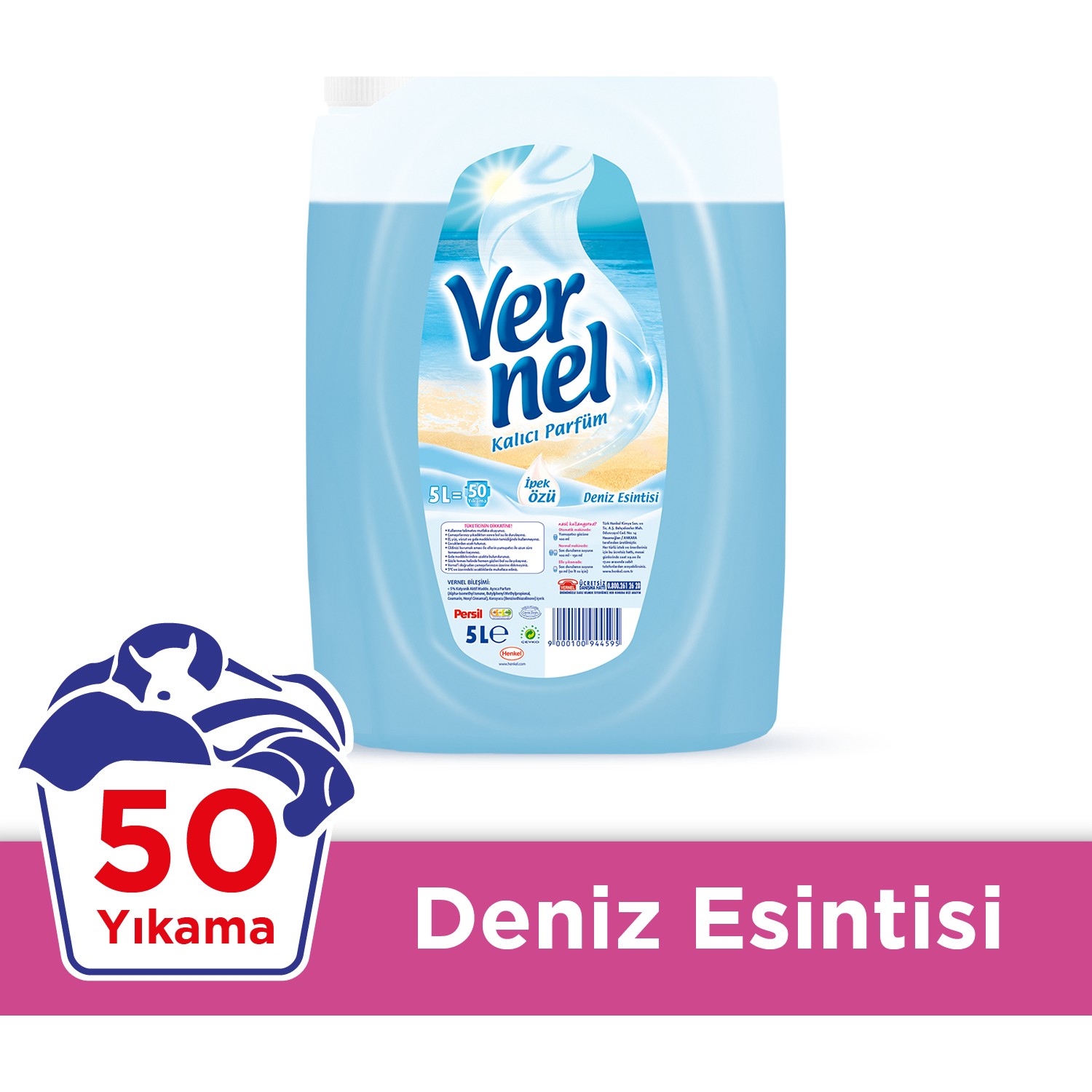 Vernel Sıvı Çamaşır Yumuşatıcısı Deniz Esintisi 5 L