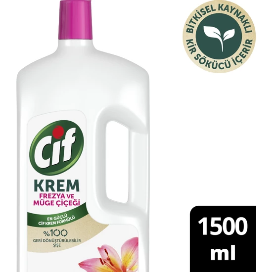 Cif Krem Yüzey Temizleyici Frezya Ve Müge Çiçeği 1500 ml.