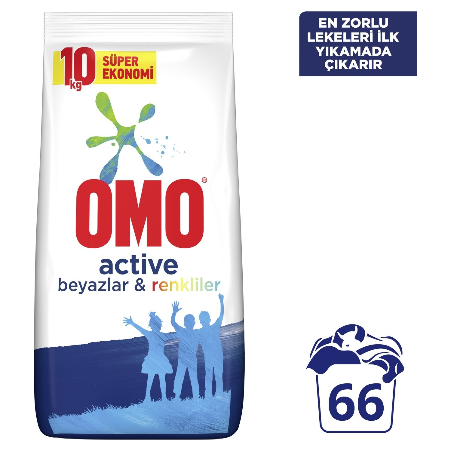 Omo Active Toz Çamaşır Deterjanı Beyazlar ve Renkliler 10 Kg.