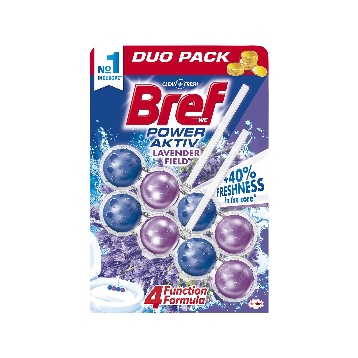 Bref Power Aktiv Katı Tuvalet Bloğu Lavanta İkili