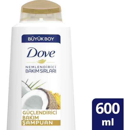 Dove Güçlendirici Bakım Hindistan Cevizi Yağı ve Zerdeçal Yağı Şampuan 600 ml.